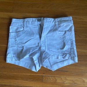 White jean shorts